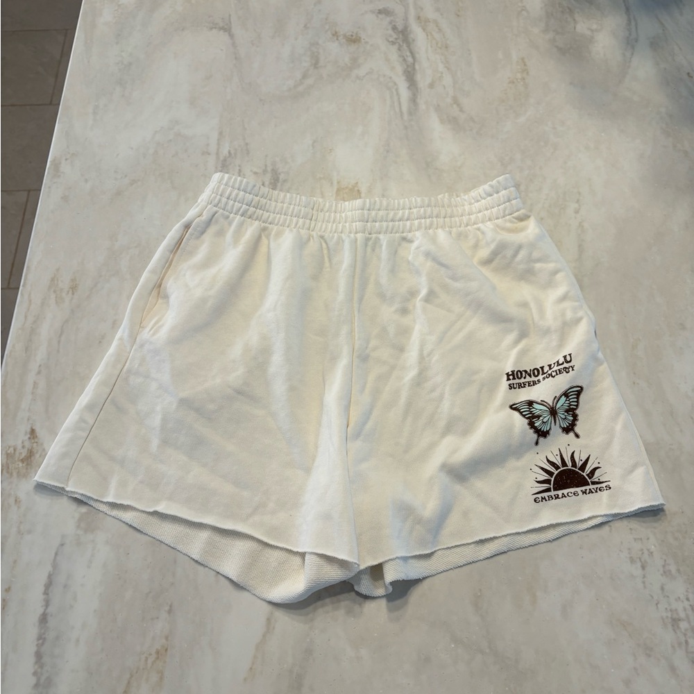 Size Small White H&M Divided Sweat Shorts.